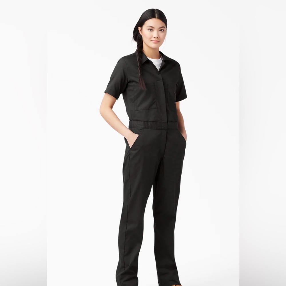 Dickies Black Short-Sleeve Utility Jumpsuit